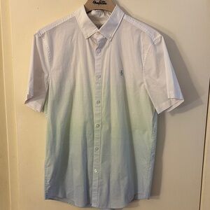 Original Penguin White and Light Blue Button Down Shirt